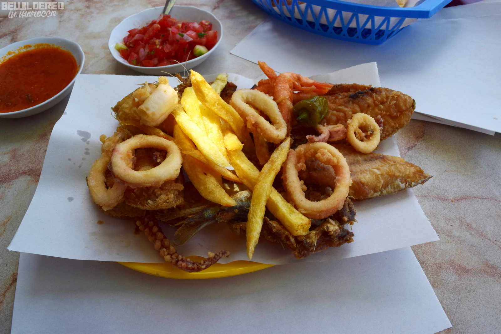 Friture, deep fried seafood