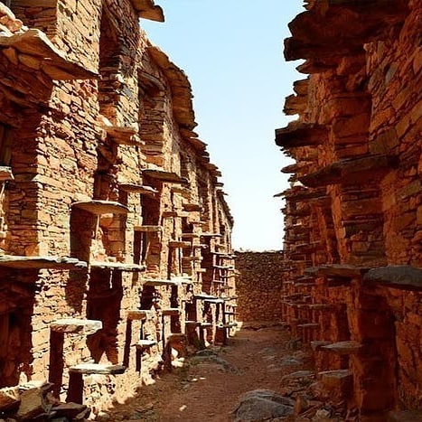 Inside an Igoudar, with individual storage rooms visible.